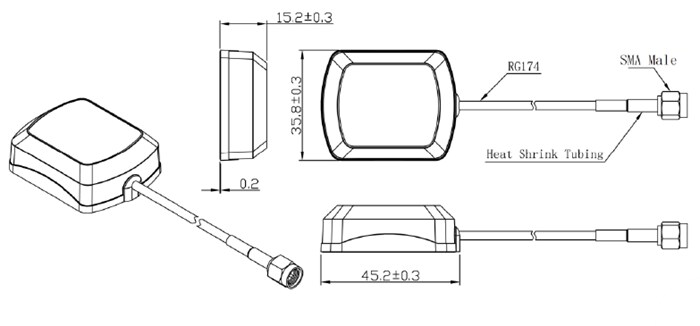 Abracon AECP0401G4Z GNSS Automotive-Grade Puck Antenna Abracon AECP0401G4Z GNSS Automotive-Grade Puck Antenna